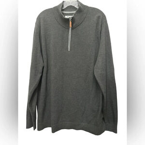 Tommy Bahama Coolside IslandZone Half Zip Sweater Mens XL Gray Quarter Zip Knit